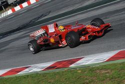 Valentino Rossi tests the Ferrari F2008