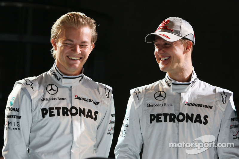 Nico Rosberg en Michael Schumacher