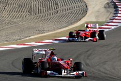 Fernando Alonso, Scuderia Ferrari leads Felipe Massa, Scuderia Ferrari