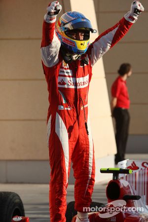 Race winner Fernando Alonso, Scuderia Ferrari celebrates