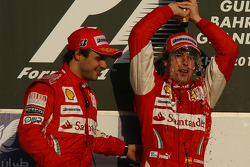 Podium: race winner Fernando Alonso, Scuderia Ferrari, with second place Felipe Massa, Scuderia Ferrari