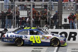 Race winner Jimmie Johnson, Hendrick Motorsports Chevrolet celebrates