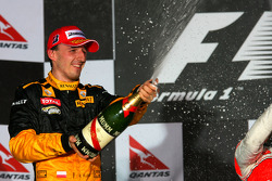 Podium: second place Robert Kubica, Renault F1 Team