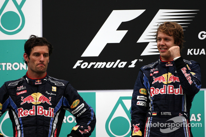 Podyum: Yarış galibi Sebastian Vettel, Red Bull Racing, 2. Mark Webber, Red Bull Racing