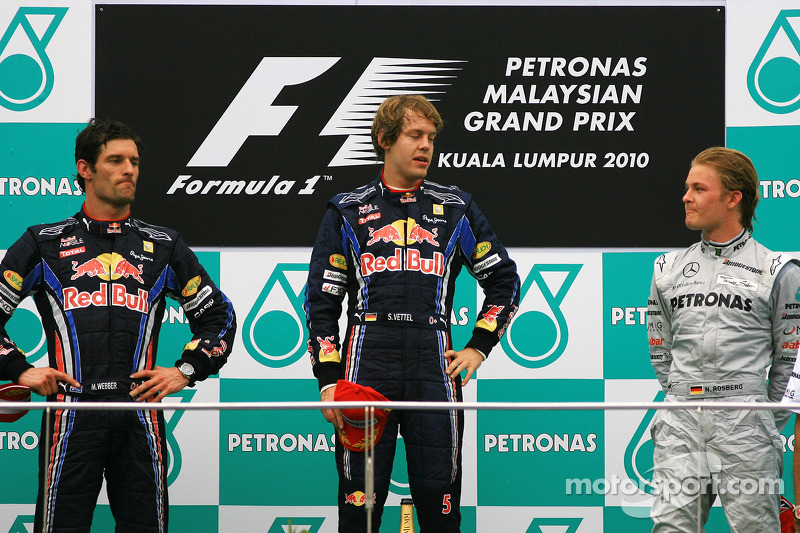 2010: 1. Sebastian Vettel, 2. Mark Webber, 3. Nico Rosberg