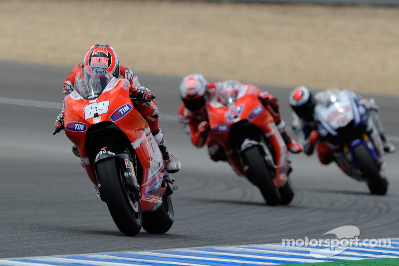2010: Nicky Hayden, Casey Stoner y Jorge Lorenzo