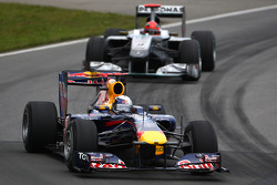 Sebastian Vettel, Red Bull Racing and Michael Schumacher, Mercedes GP