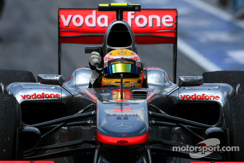 Race winnaar Lewis Hamilton, McLaren Mercedes