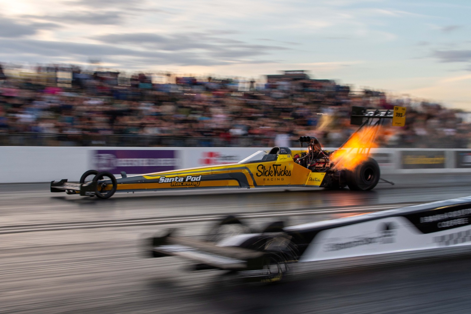 Callin was the conqueror in the breath-taking winner-takes-all Top Fuel Dragster finale