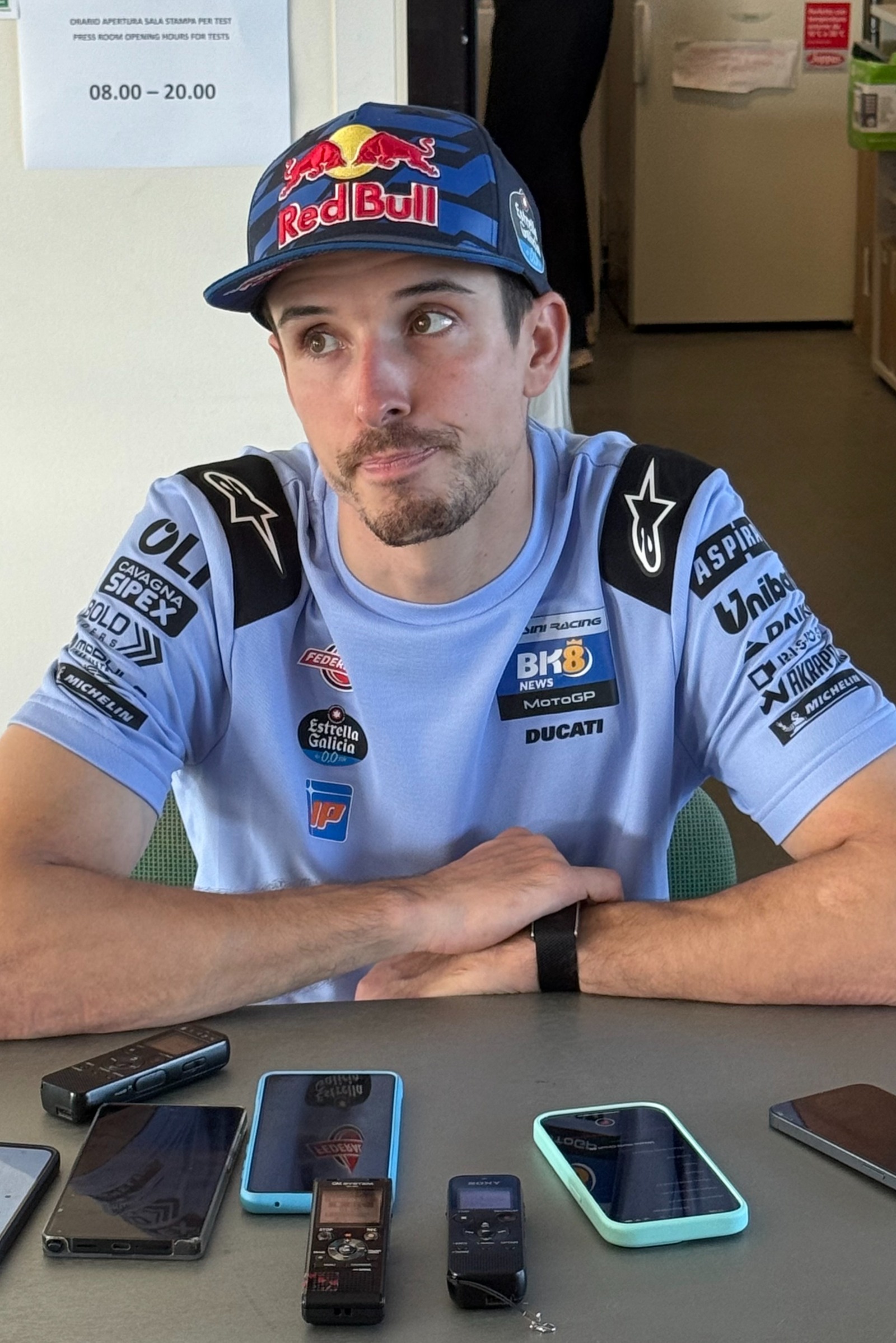 Alex Márquez este lunes en su encuentro de medios tras el test de Misano