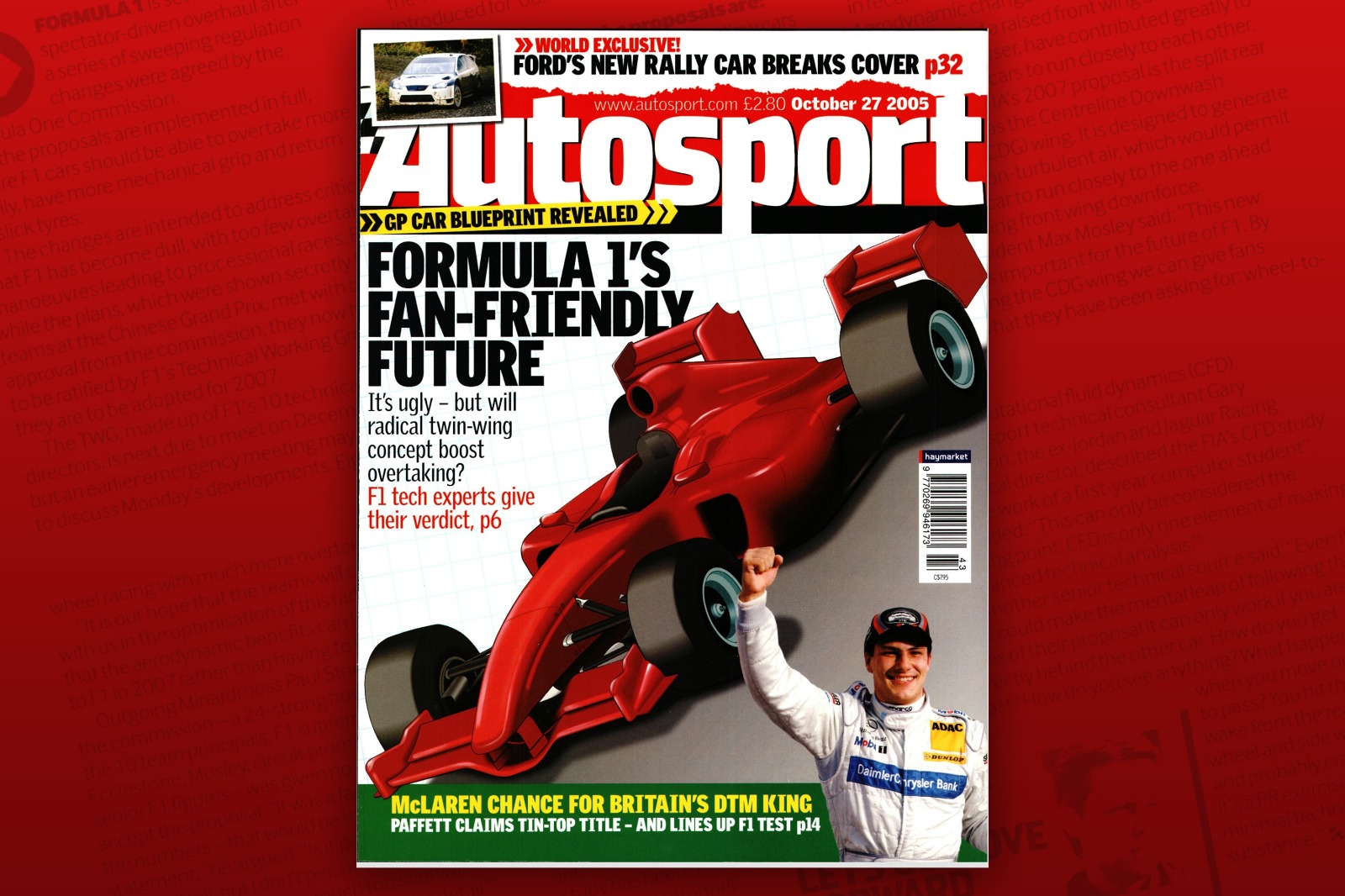 Autosport's cover from its 27 October 2005 issue of the magazine, detailing the CDG concept