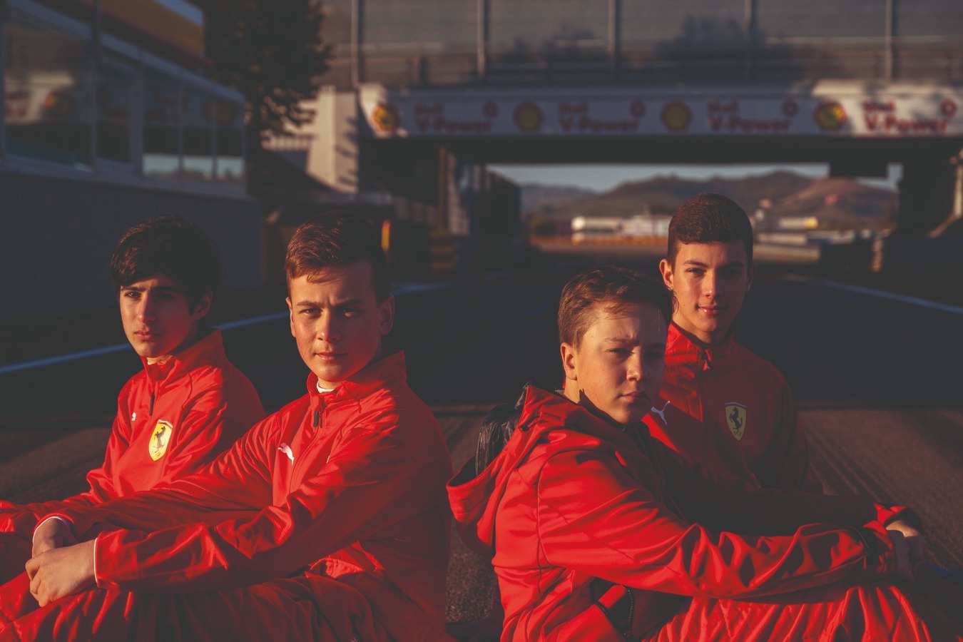 Camara (far left) at the 2021 Ferrari scouting finals; but can you spot the current F1 driver?