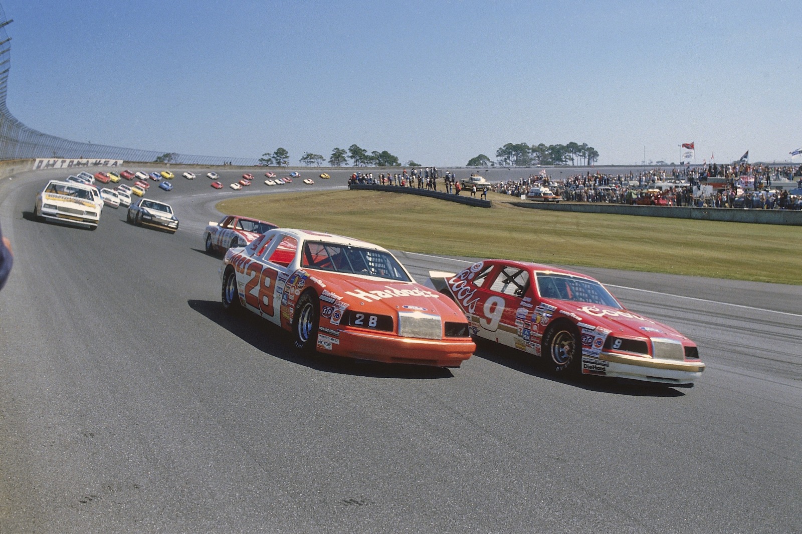 Yarborough on the pace laps of the 1985 Daytona 500