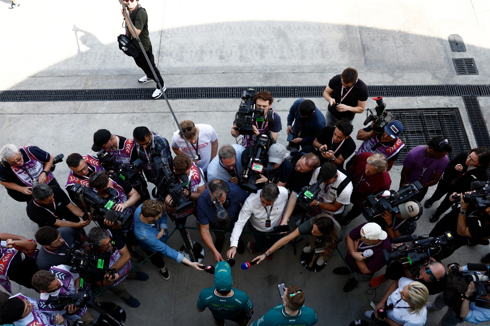 Alonso fields questions from the media