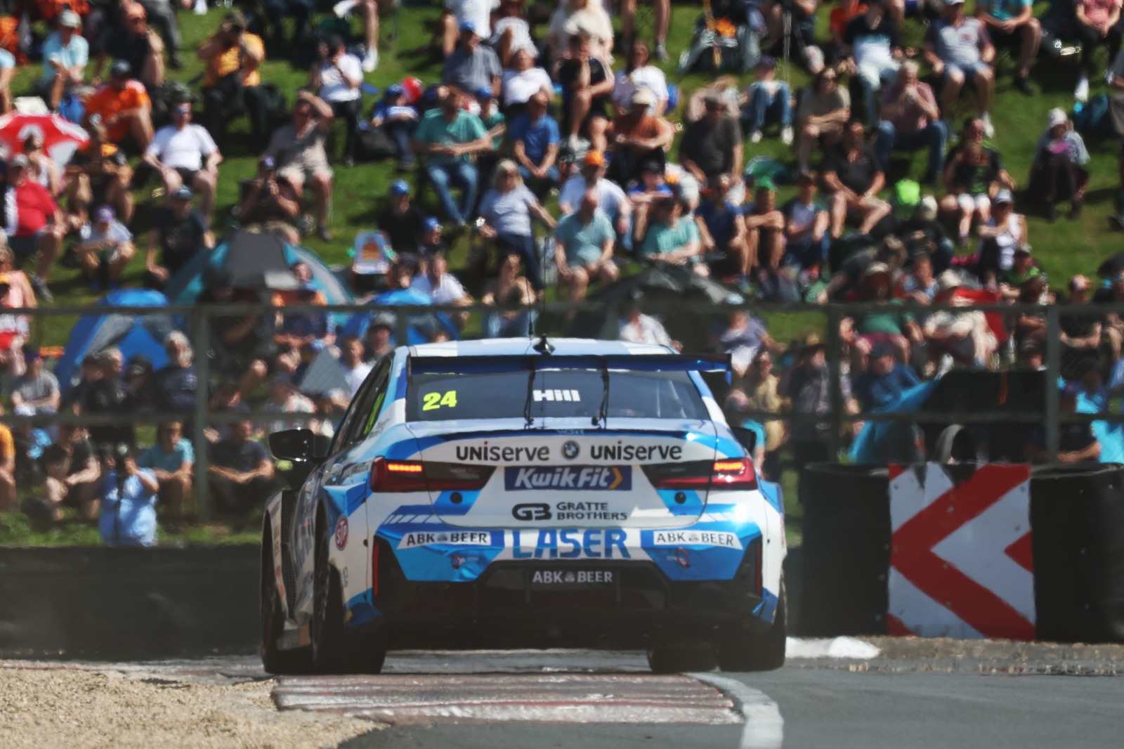 Hill marched through the pack after his qualifying dramas in race one, but was turfed off by Chilton in race two