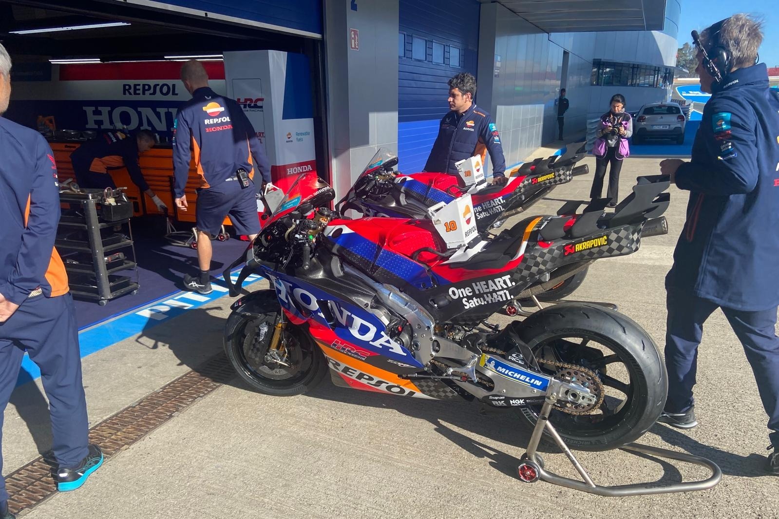 Jerez test, box de Honda