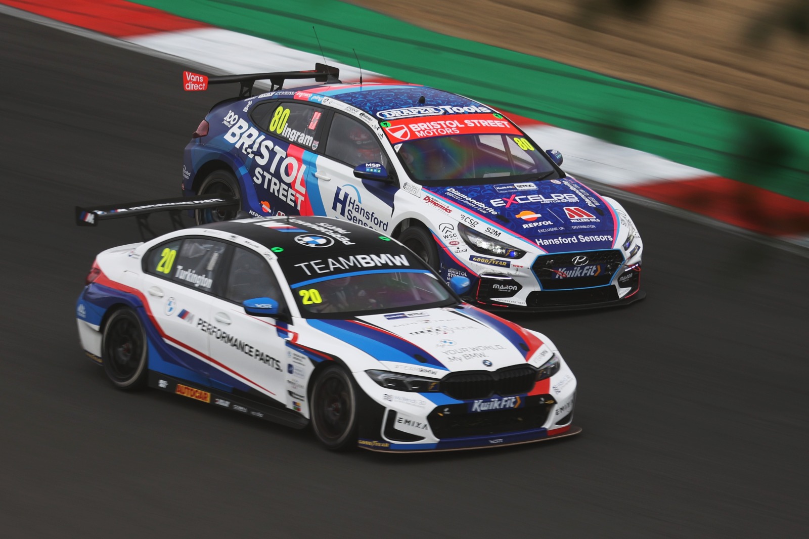 Ingram couldn't find a way past Turkington in race one, but soared to victory in race two, setting up a thrilling decider