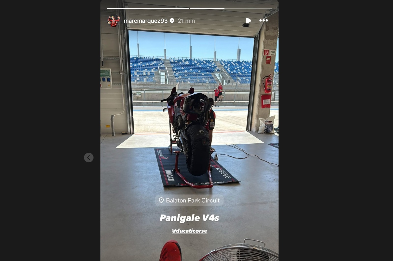 Captura de pantalla de las redes sociales de Marc Márquez