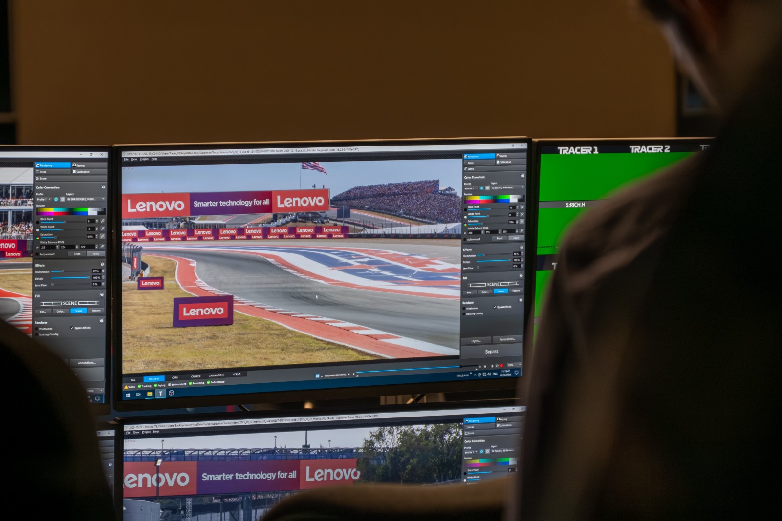 Bij F1 wordt ook actief gewerkt aan virtuele reclameborden, die per afzetmarkt kunnen verschillen.
