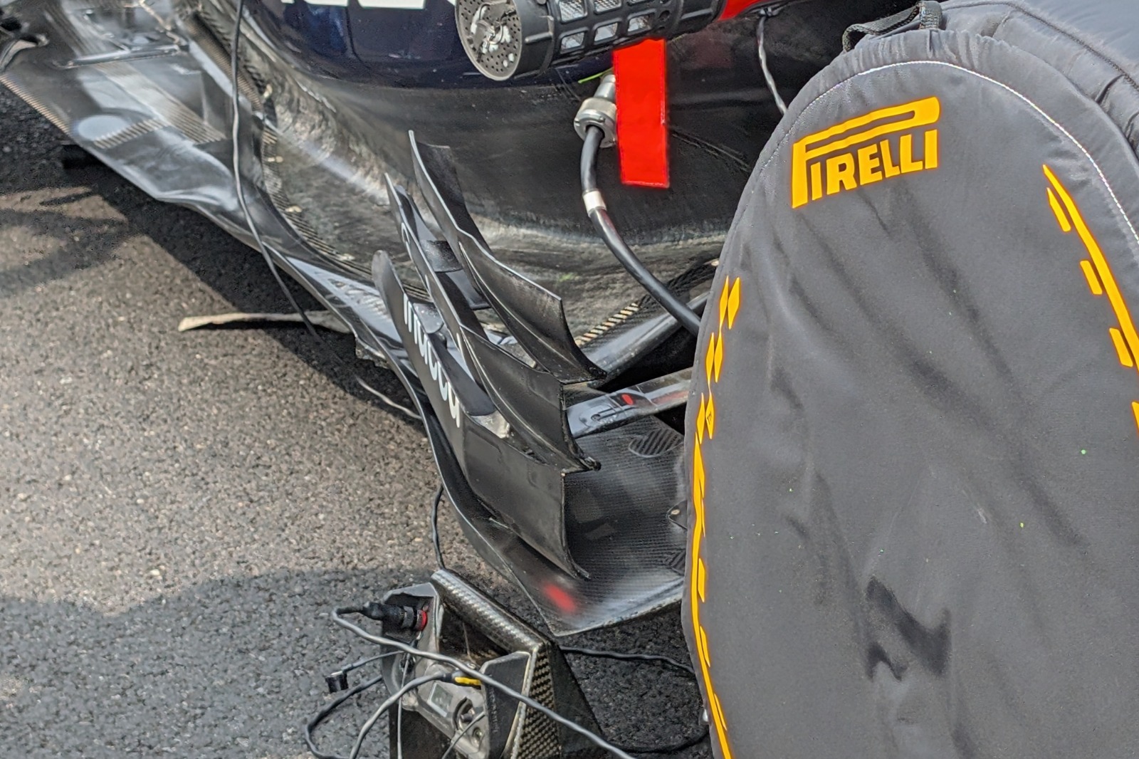 Red Bull's 2026 bargeboards - note how they incline towards the sidepod