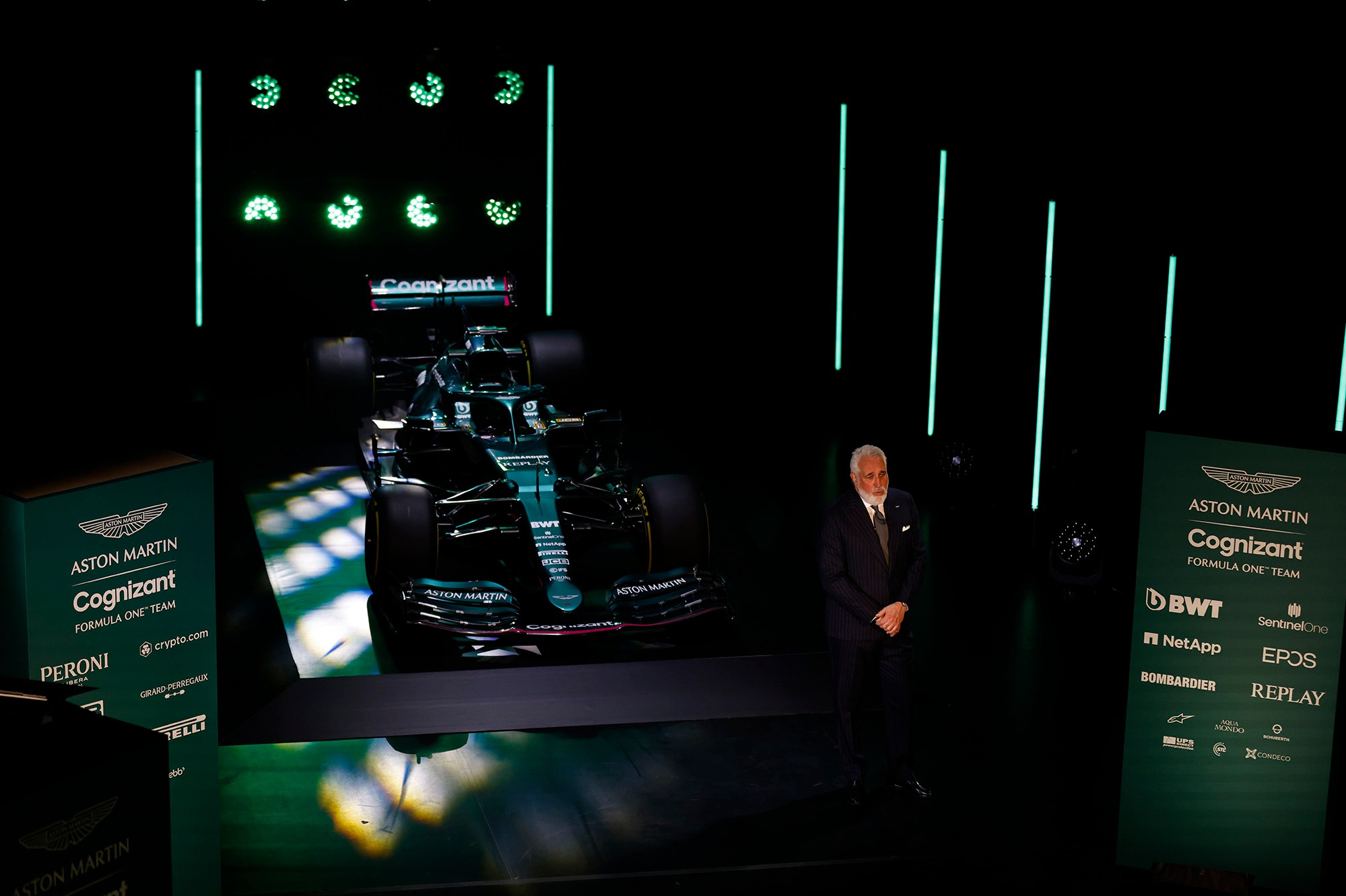 Lawrence Stroll introduces the rebranded Aston Martin F1 team