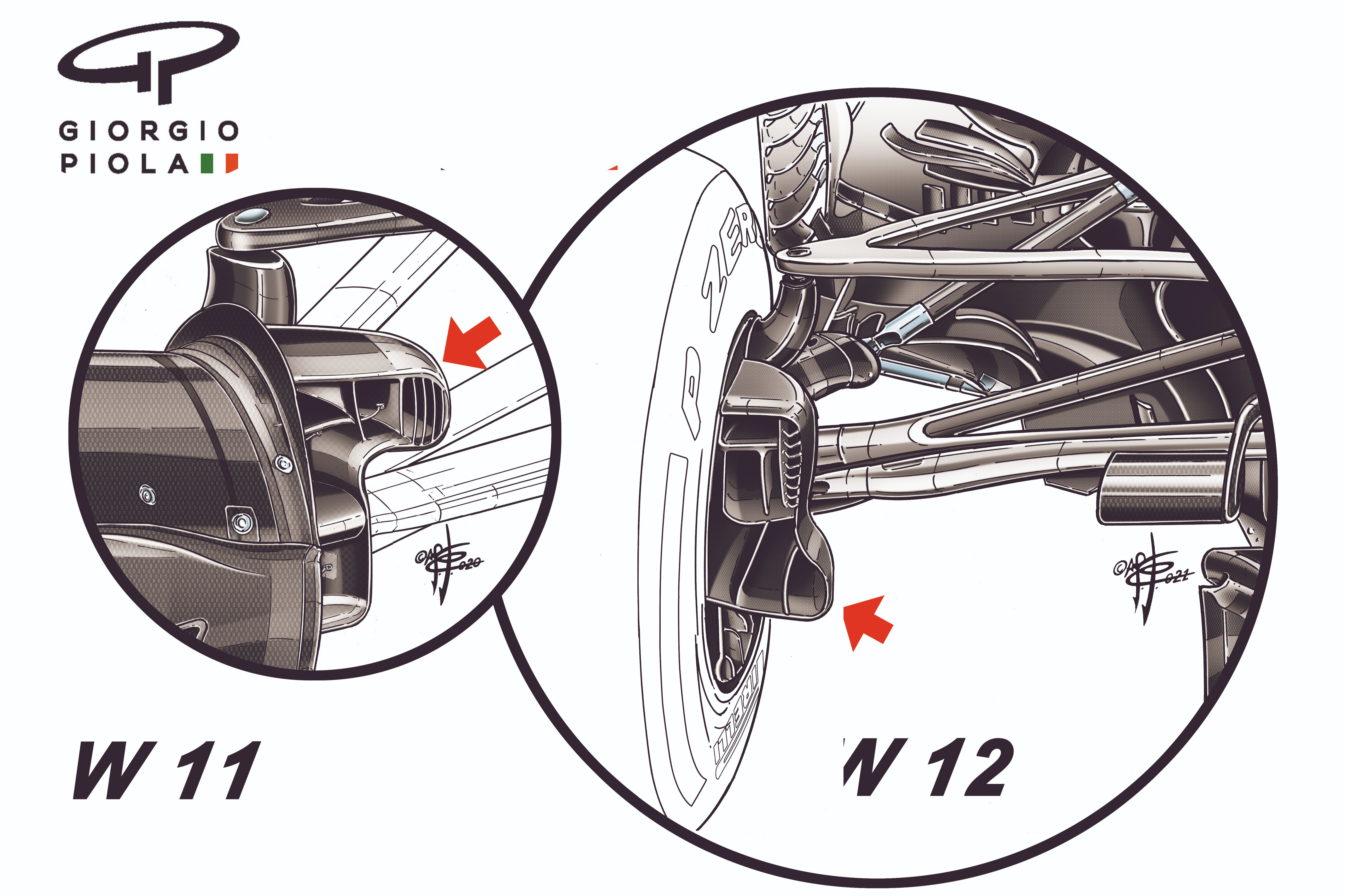 Mercedes W12 brake ducts