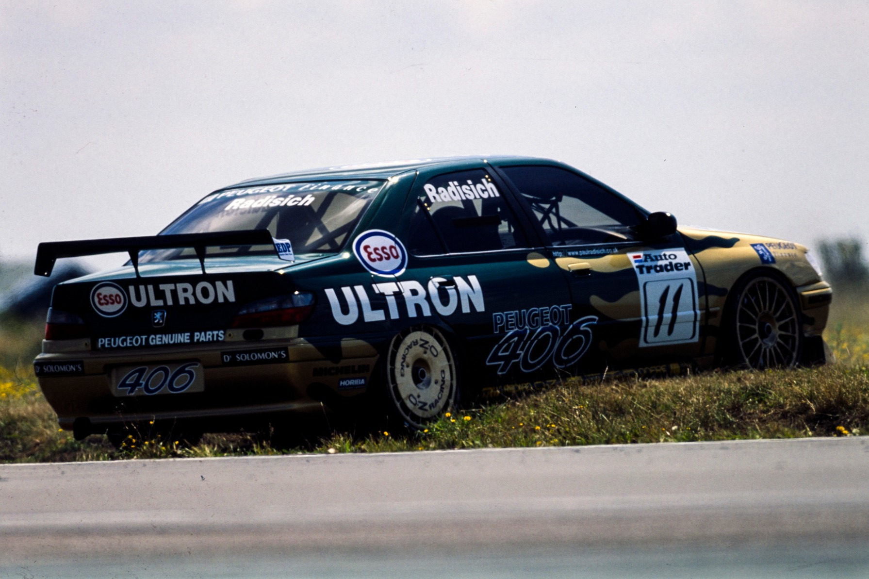 Paul Radisich's Peugeot 406 stranded at Snetterton in 1998