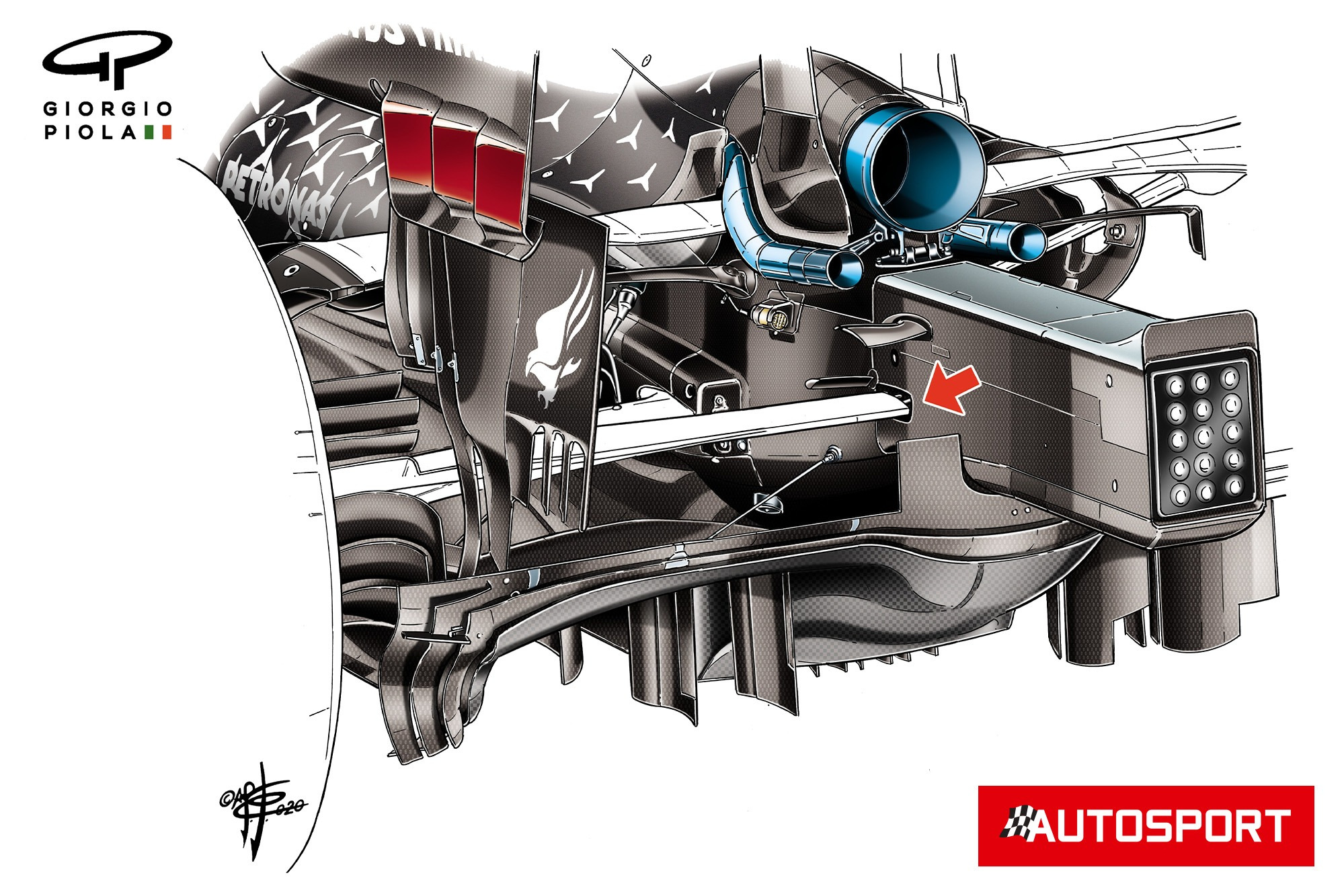 Mercedes W11 rear end