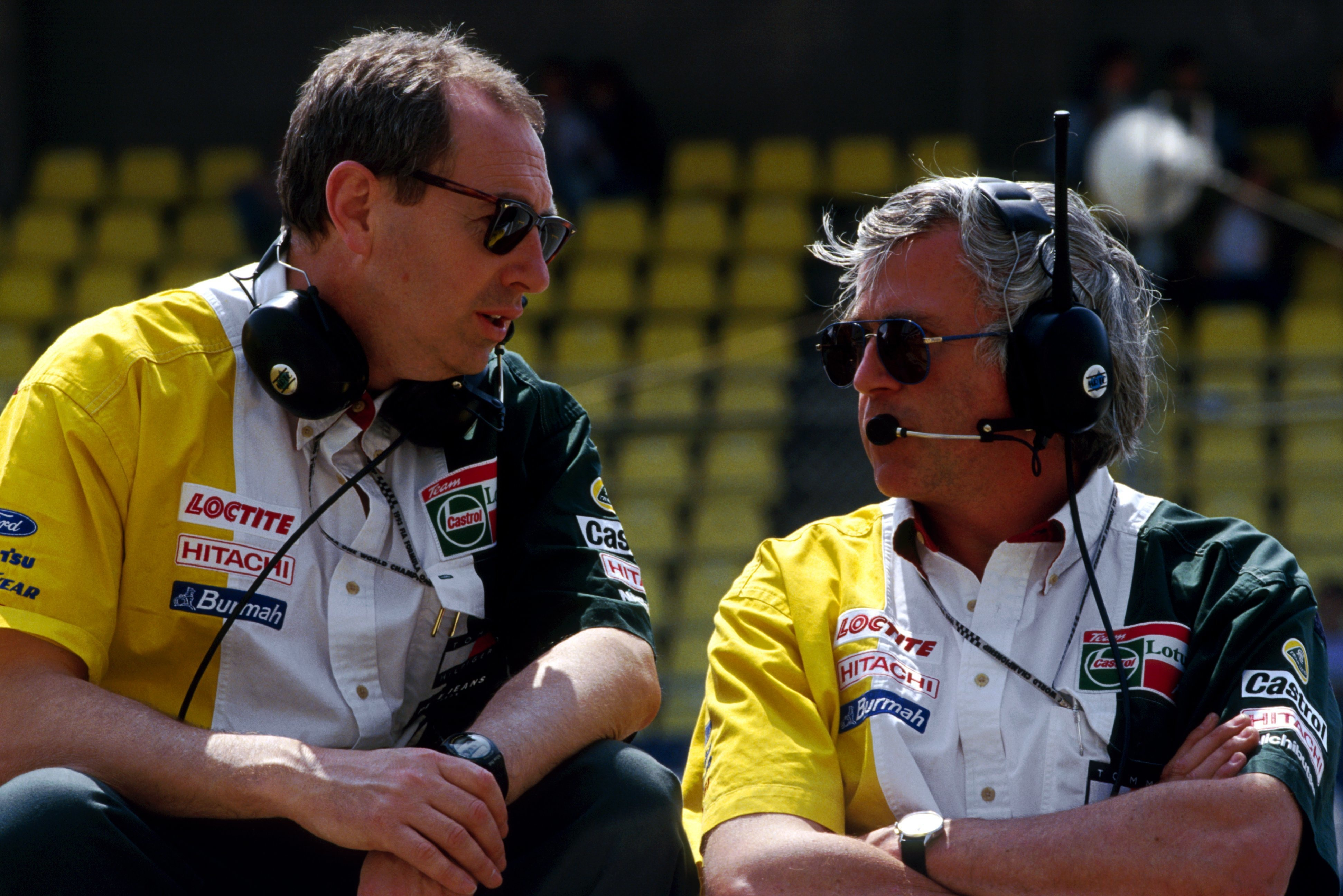 Lotus enjoyed a mini-revival under Collins (left) and Wright in 1992, but it wouldn't last