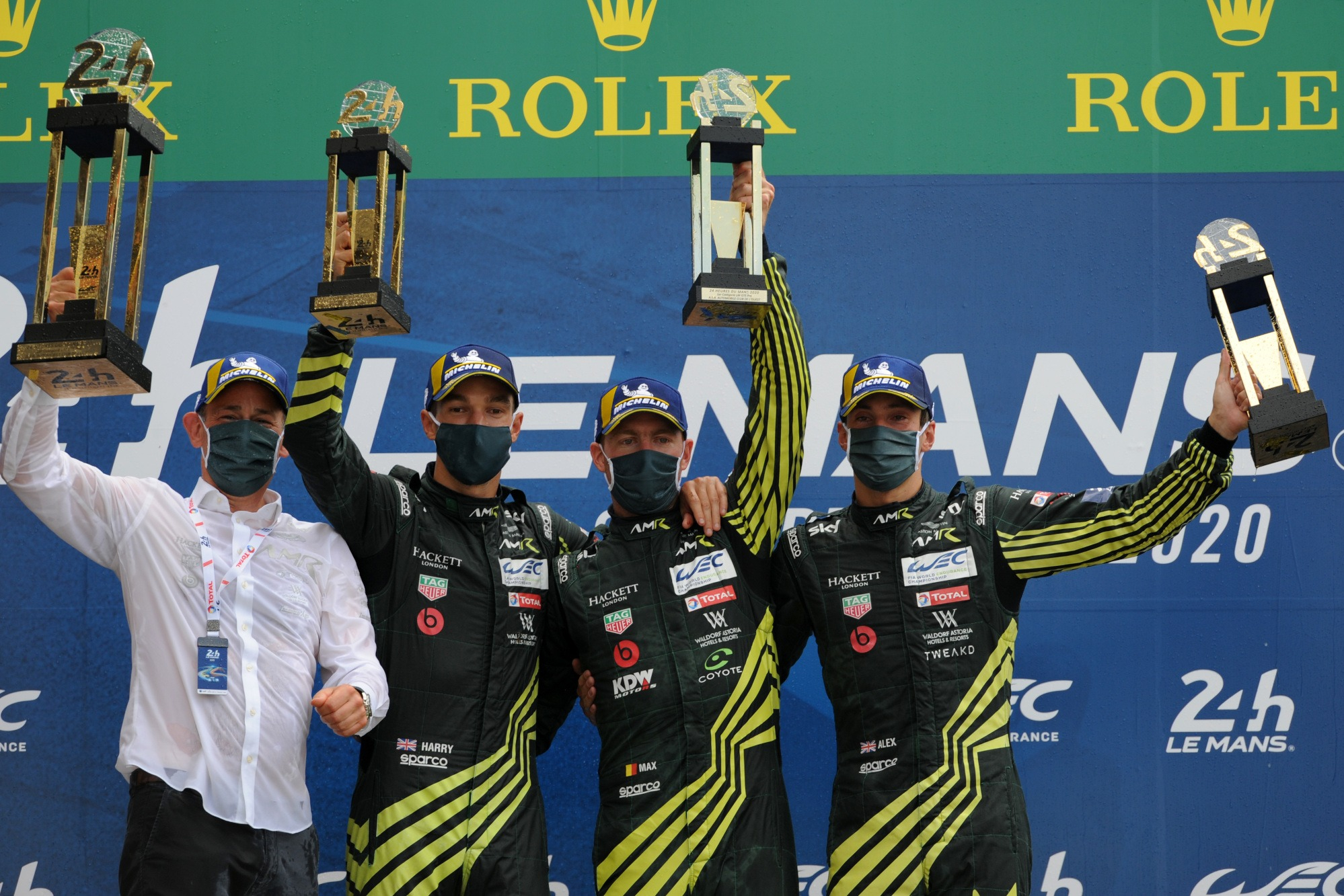 Martin, flanked by team-mates Tincknell and Lynn, claimed GTE Pro honours last year with Aston