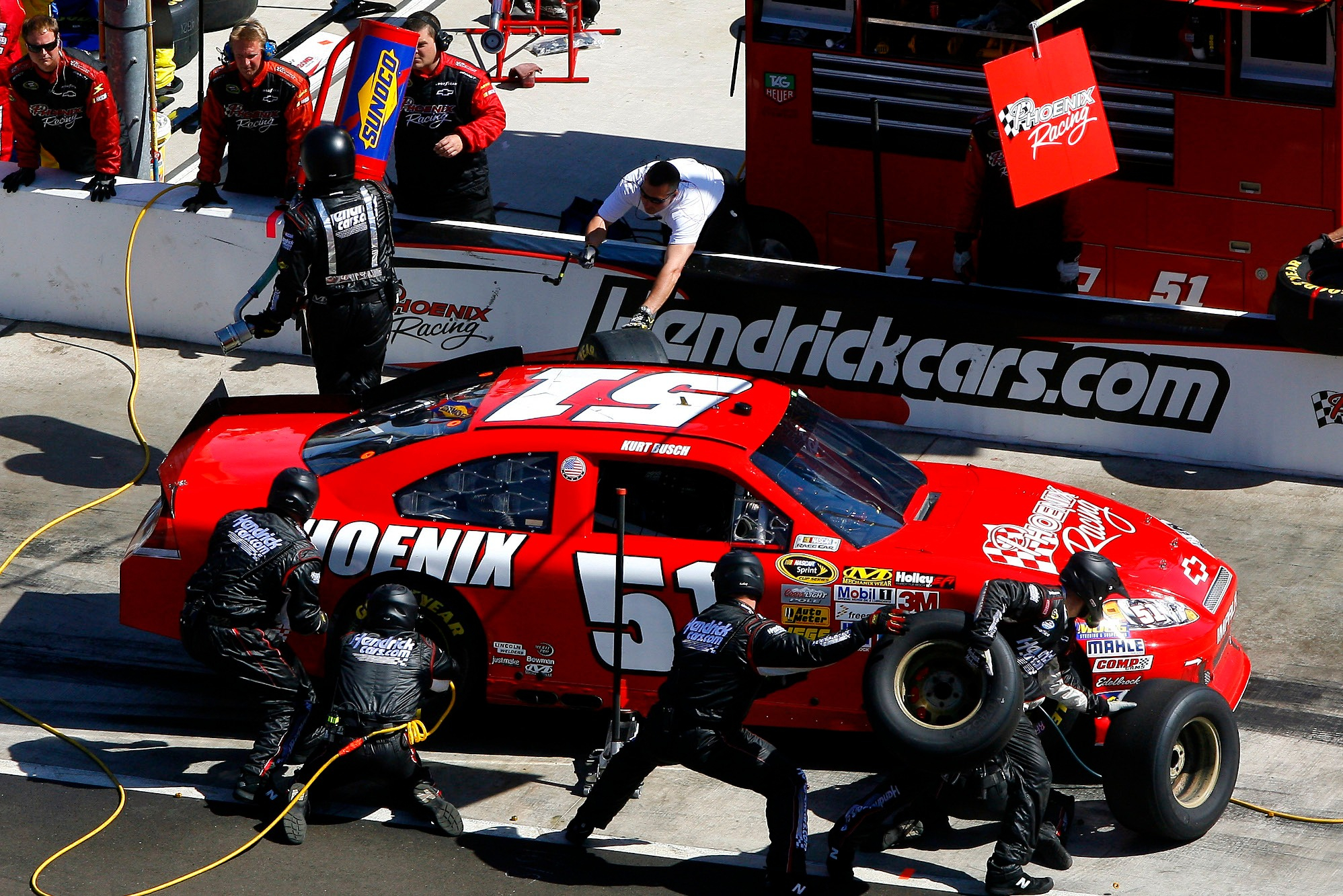 Busch has often had to scrap to keep himself in the field, taking rides with single-car teams Phoenix (pictured) in 2012 and Furniture Row before joining SHR