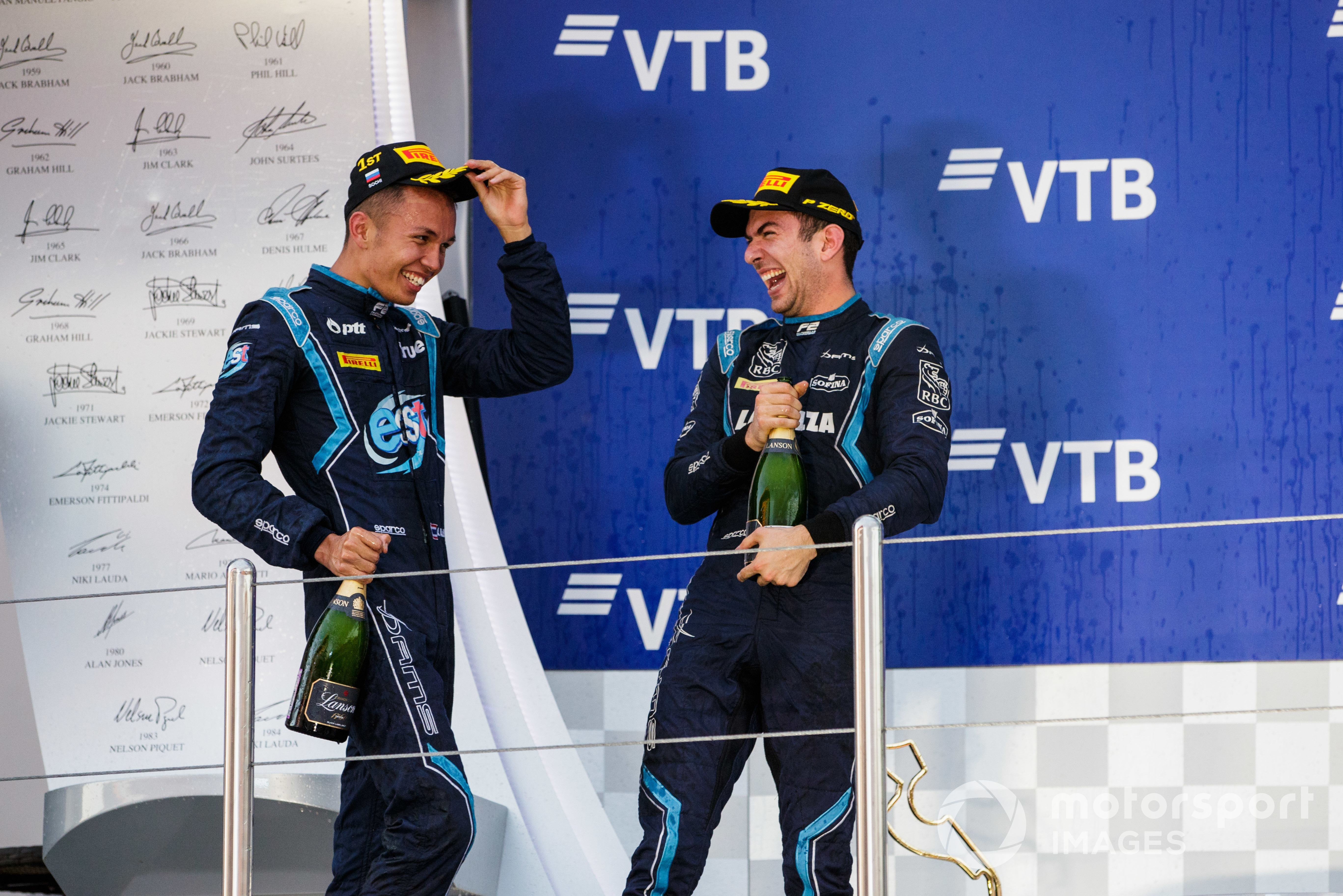 Alexander Albon and Nicholas Latifi on the podium together, FIA F2, 2018, Sochi