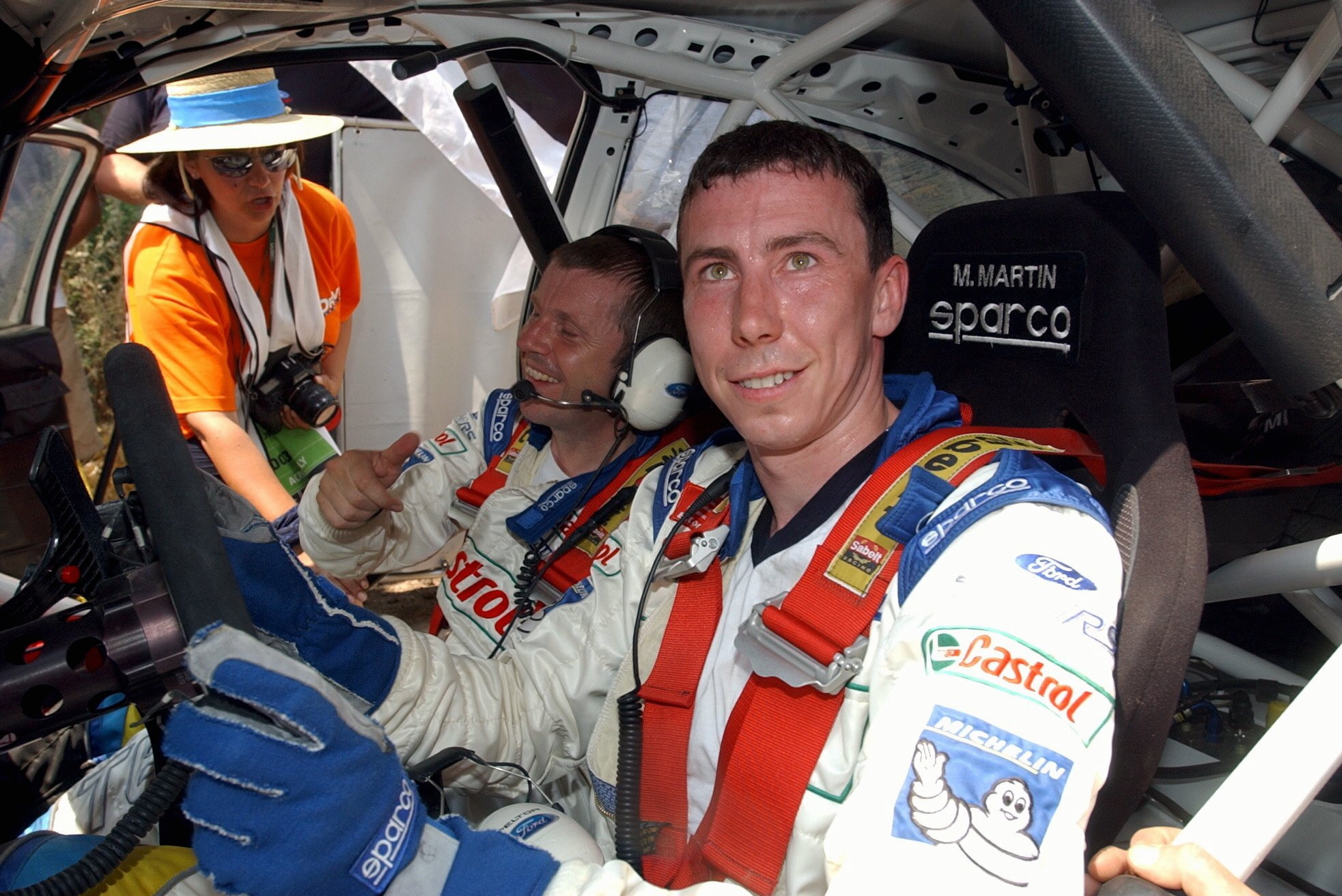Martin survived a scare when his bonnet pins came loose and caused the bonnet to obscure his view