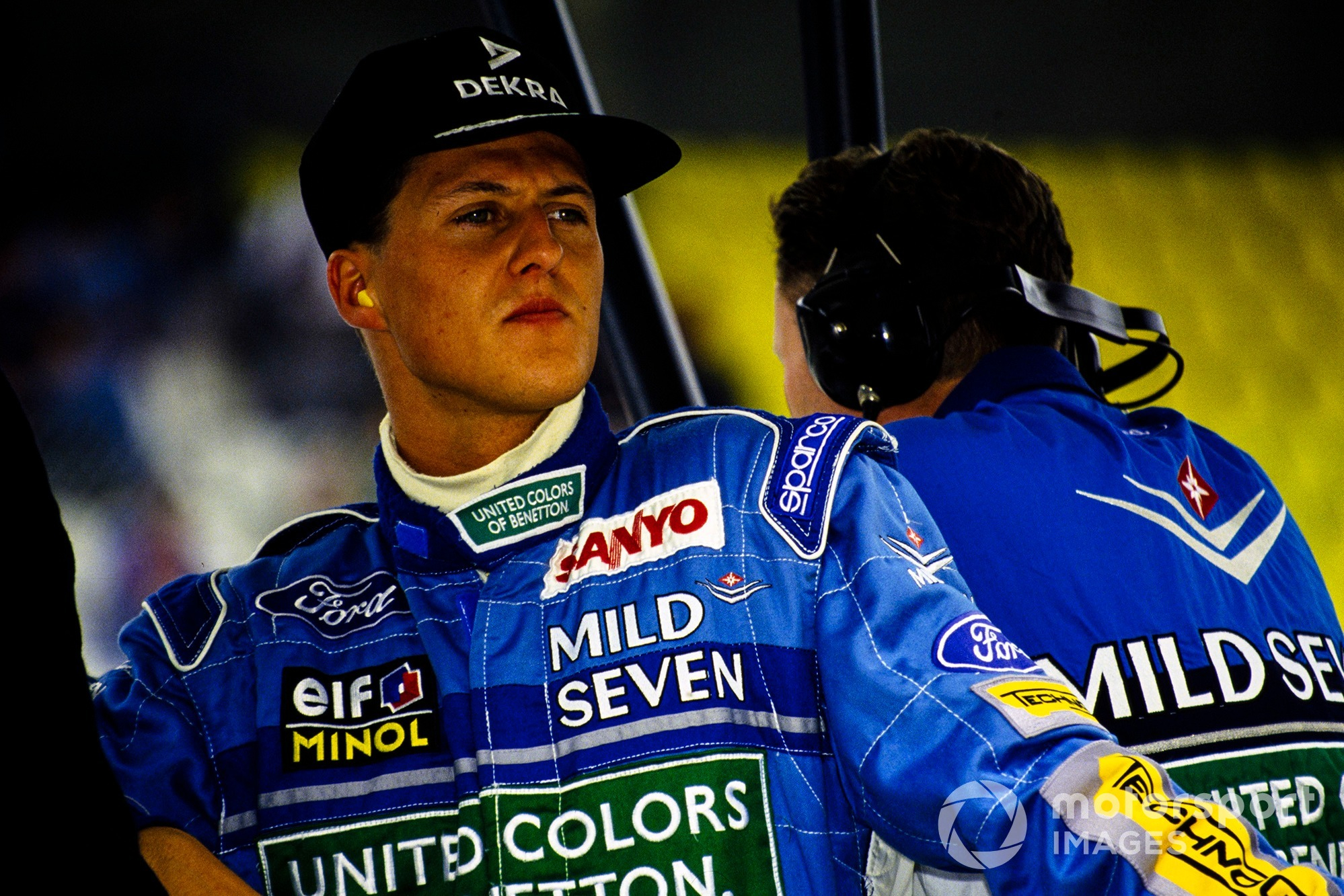 Schumacher at the 1994 San Marino GP, which he would win on a dark weekend for F1 after the deaths of Ayrton Senna and Roland Ratzenberger