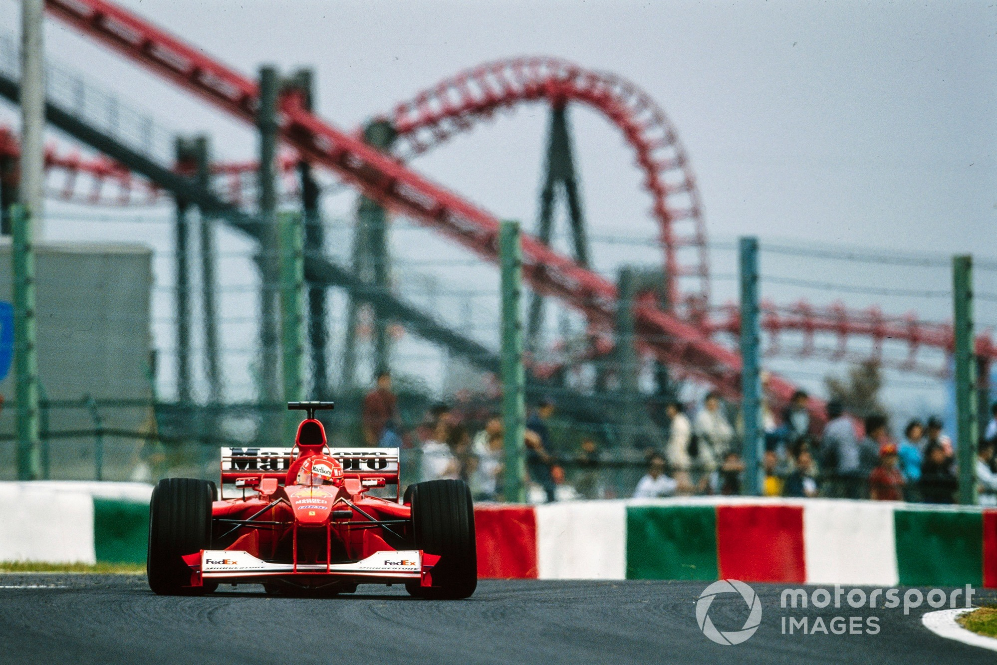 Schumacher on his way to victory at the 2000 Japanese GP to seal the F1 world title