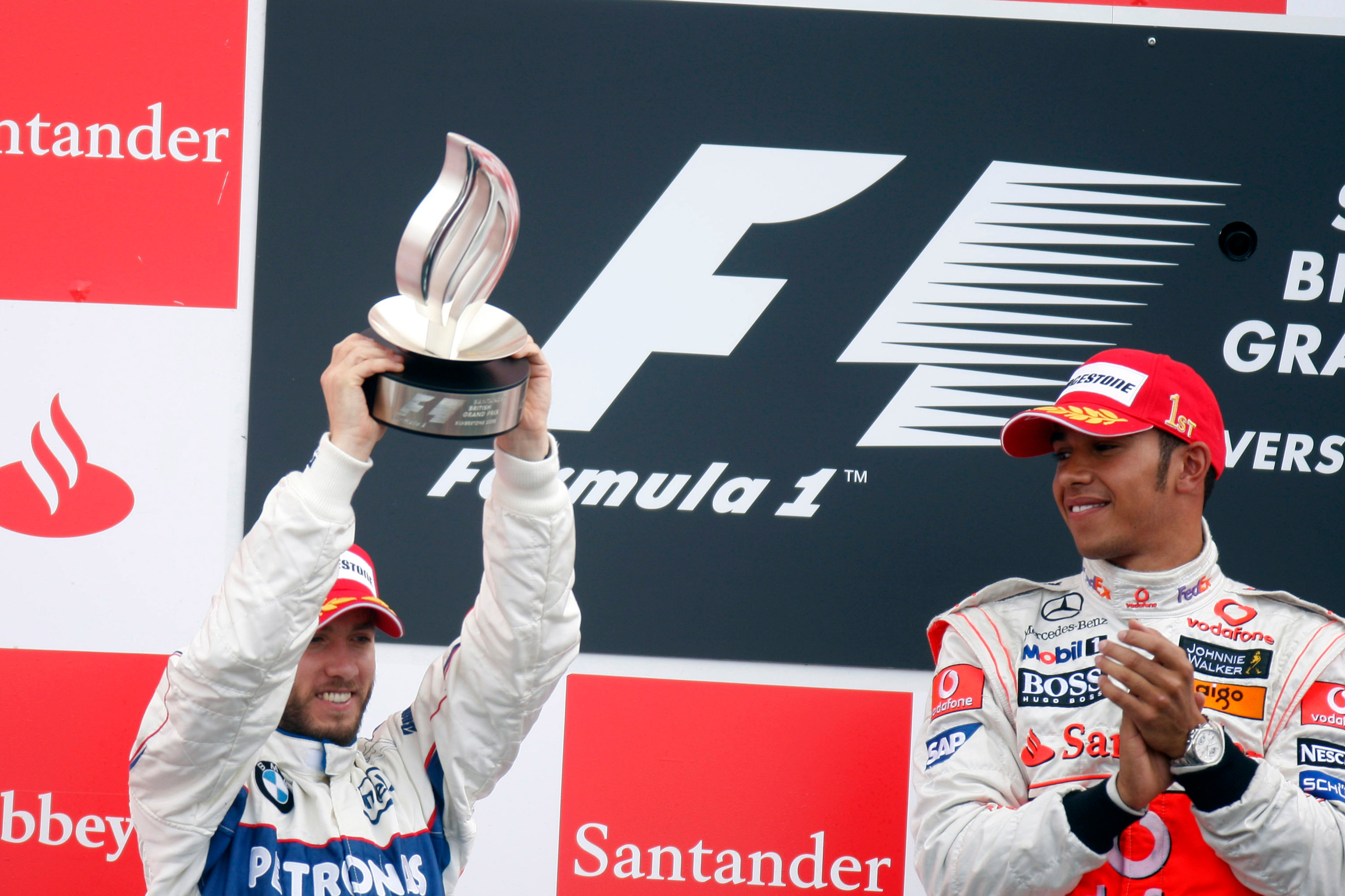 Heidfeld was frustrated to finish second at Silverstone in 2008, the race remembered as Hamilton's first standout wet weather drive