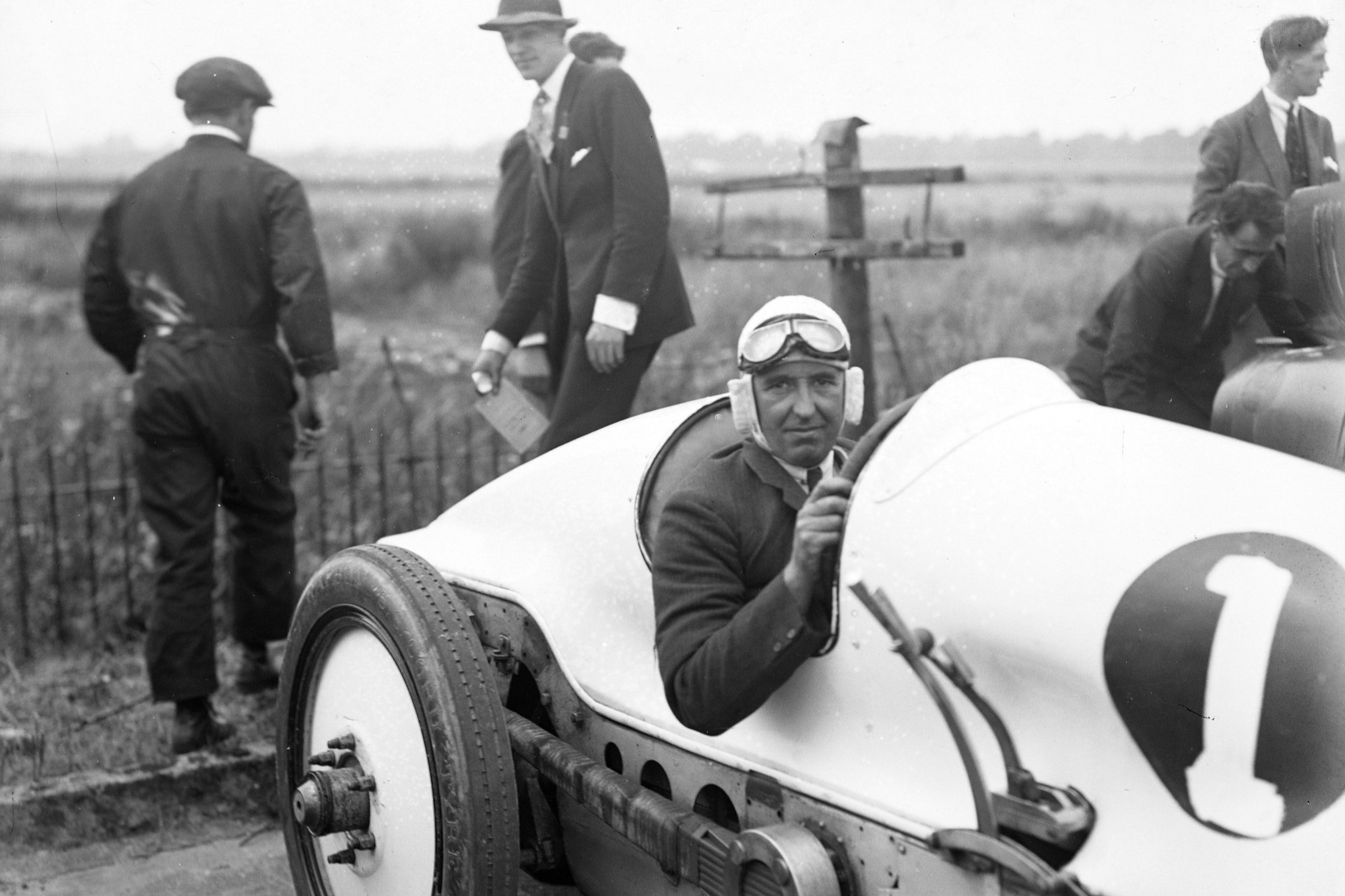 Pictured at Brooklands in 1924, J.G. Parry Thomas was a land-speed record-holder in the Higham Special, renamed 'Babs'