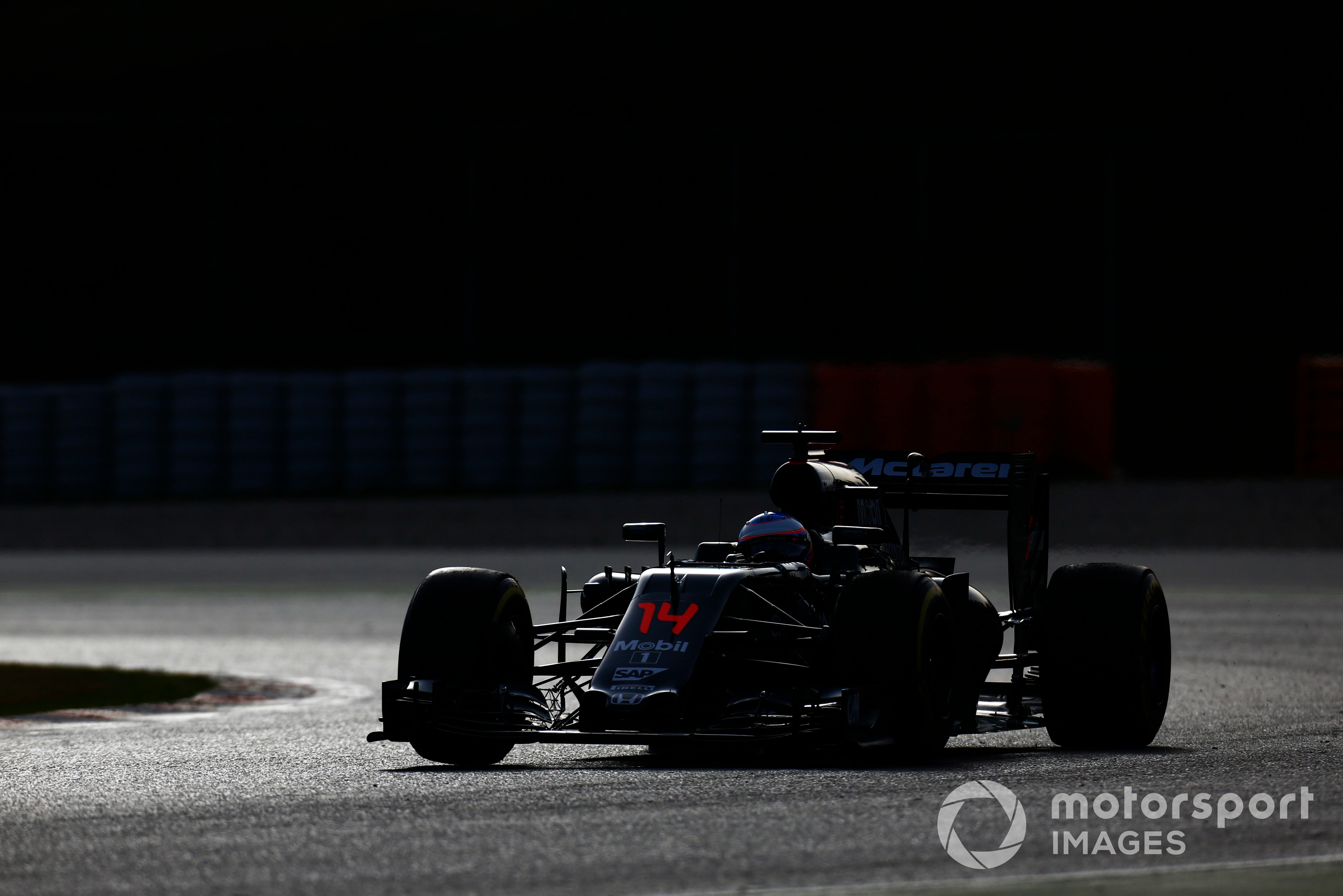 Fernando Alonso testing the McLaren MP4-31 in Spain ahead of the 2016 Formula 1 season