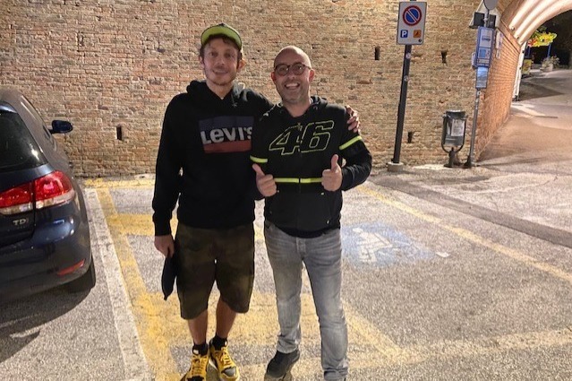 Valentino Rossi met Bjorn Visser in Tavullia