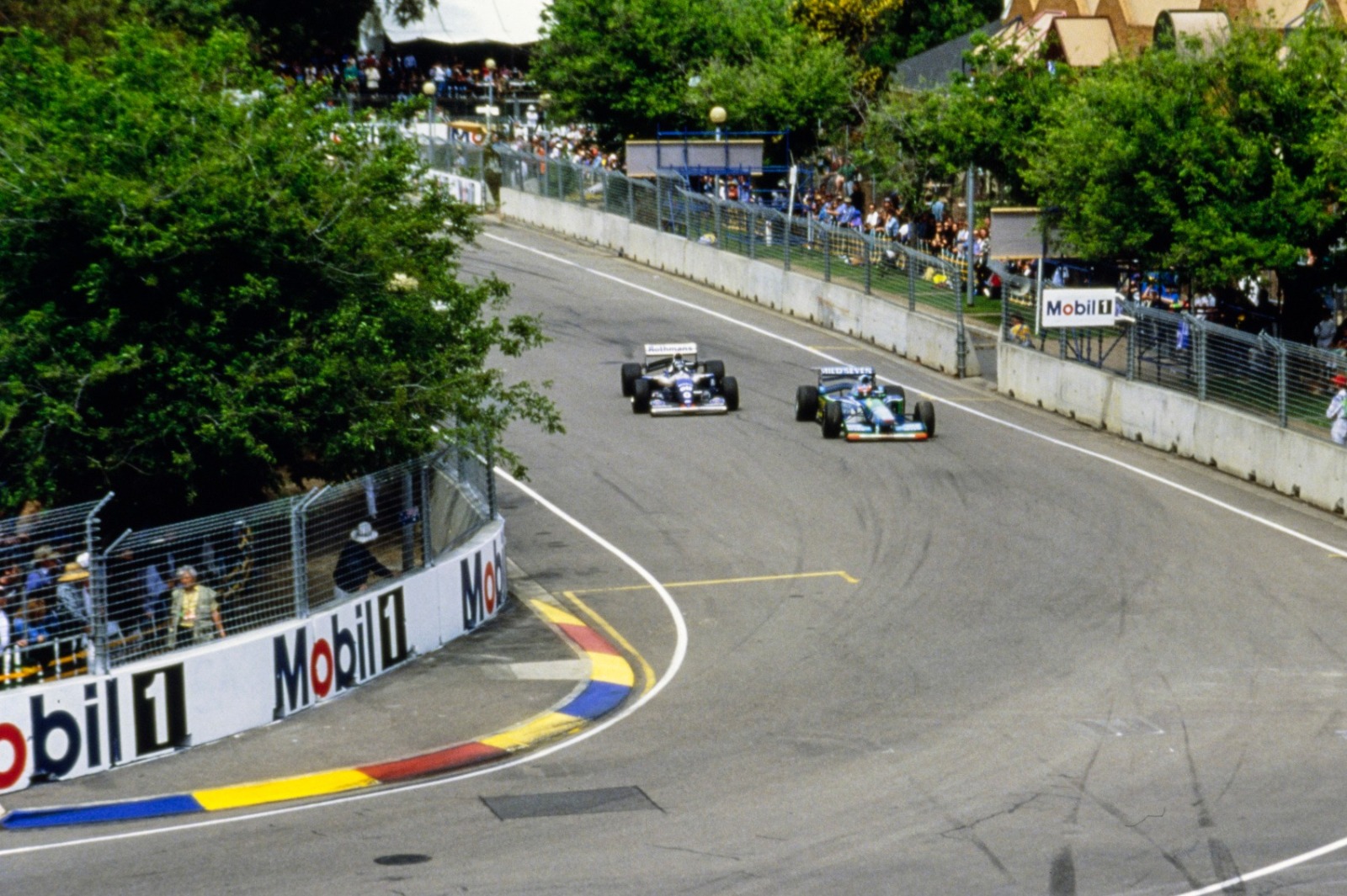 Schumacher won the 1994 title after cutting across Hill in Adelaide, putting both out