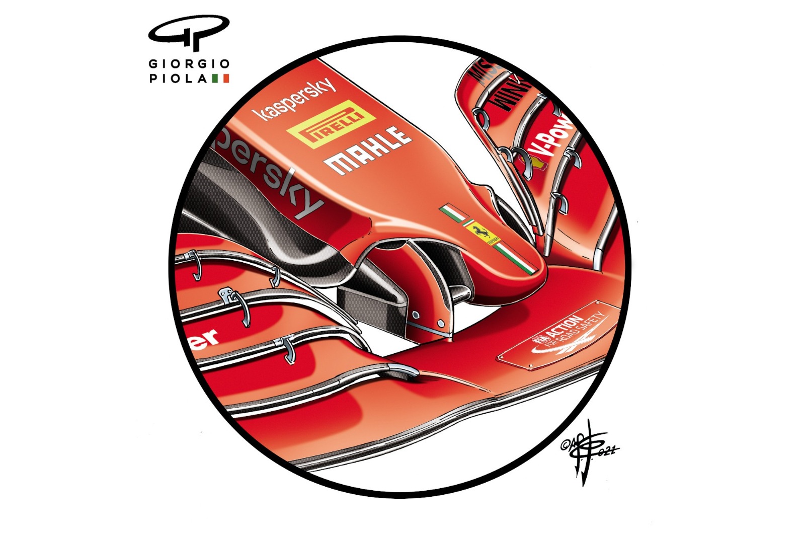 Among the noteworthy changes made by Ferrari to its carryover car was a revamped nose section