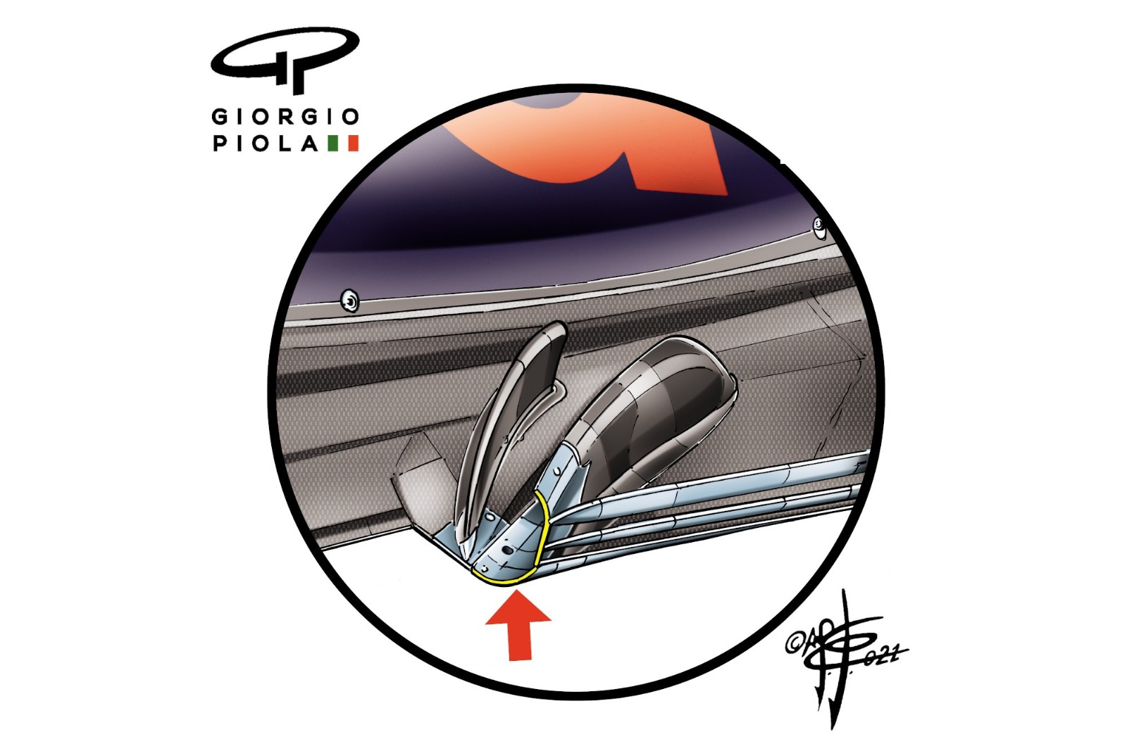 Red Bull developed half-pipe design to improve the channelling of airflow in the floor