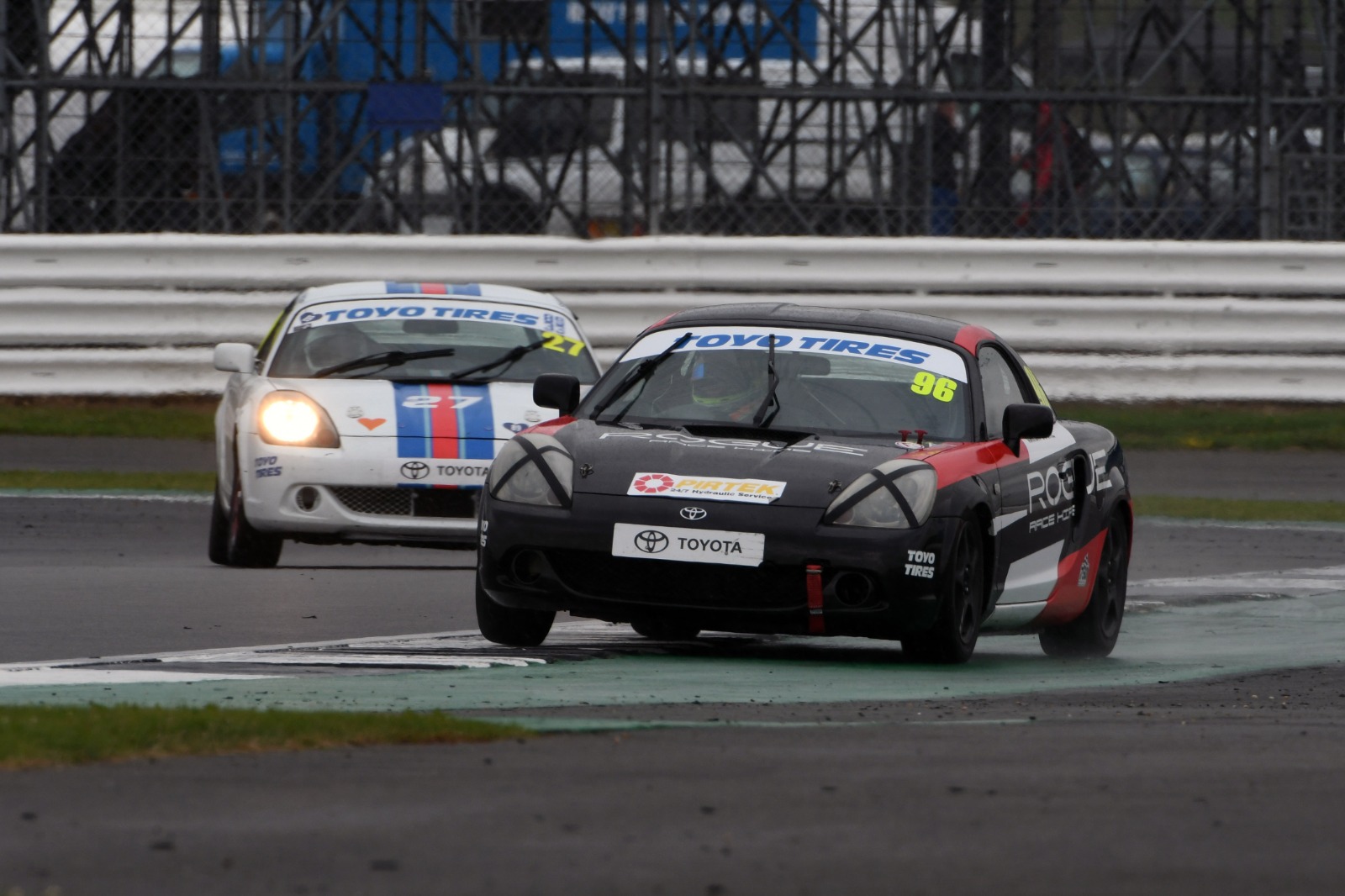 Aaron Cooke leads Shaun Traynor, Toyota MR2s