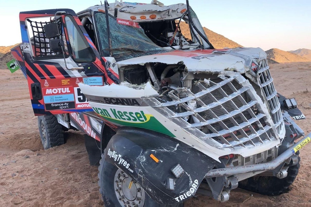 De gecrashte truck van Maurik van den Heuvel