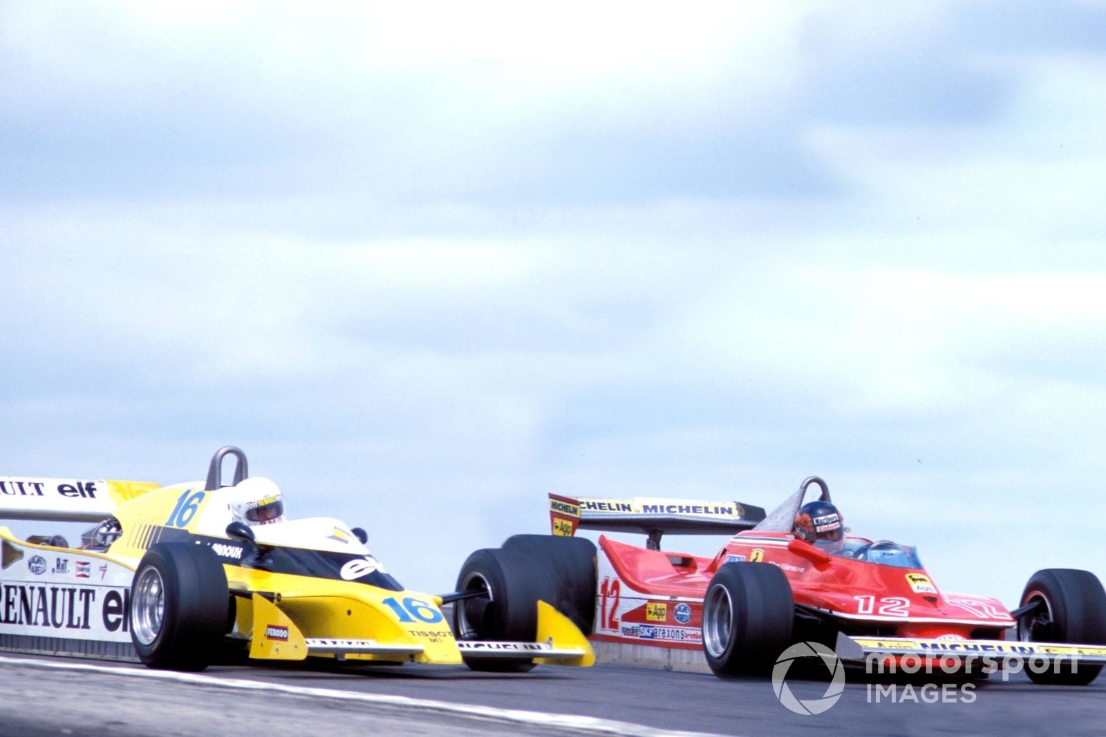 Arnoux and Villeneuve put on a battle in the closing laps which has gone down in folklore