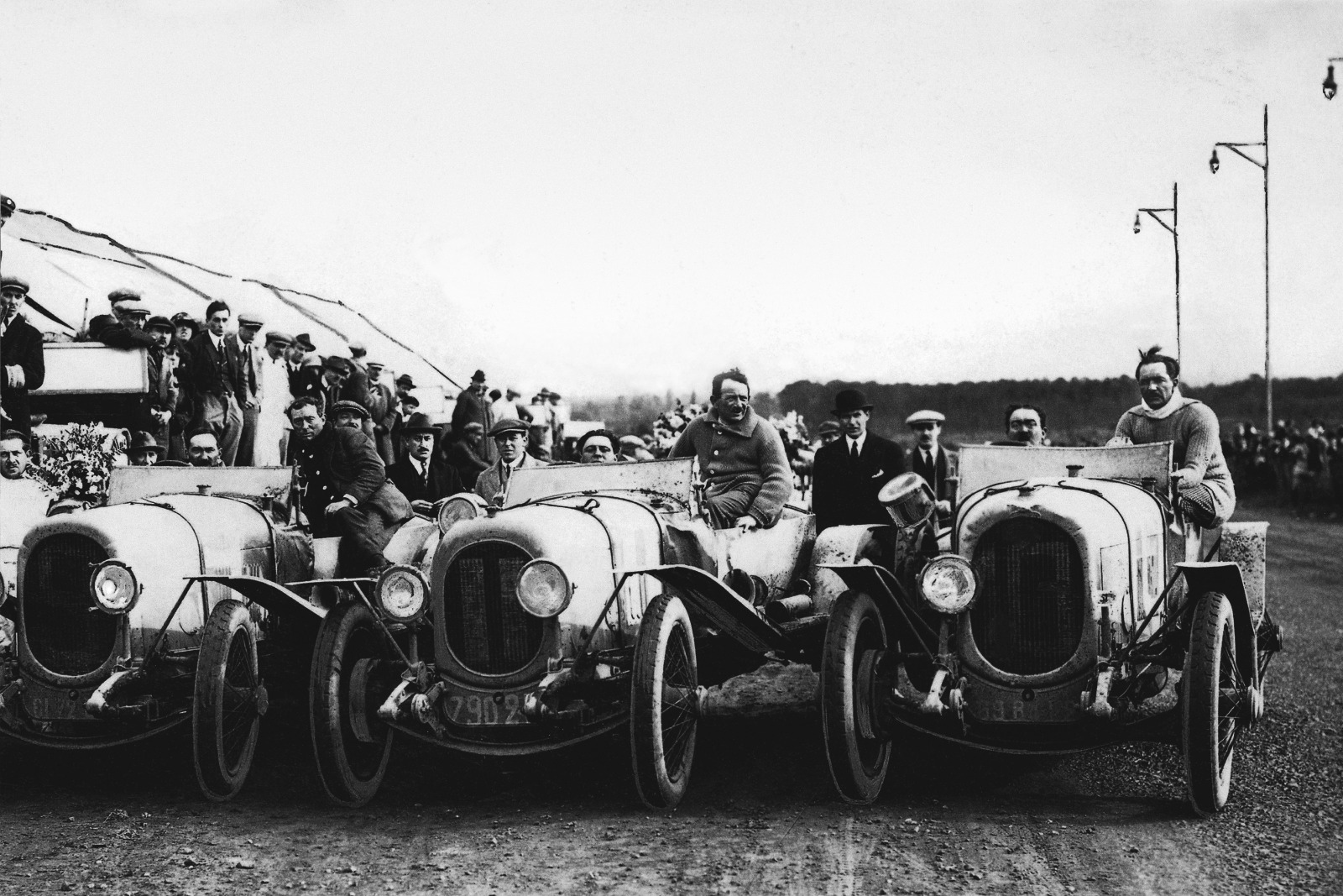The first Le Mans 'winners' the Chenard-Walcker team line up at the 1923 event