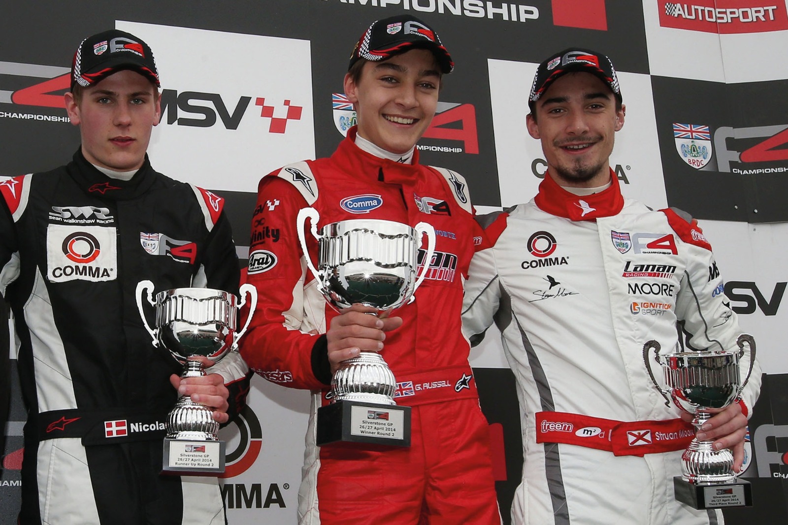 Russell made his single-seater debut in BRDC F4 with Lanan, winning first time out
